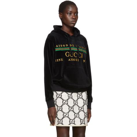 gucci black chenille gucci hoodie|Gucci oversized hoodie.